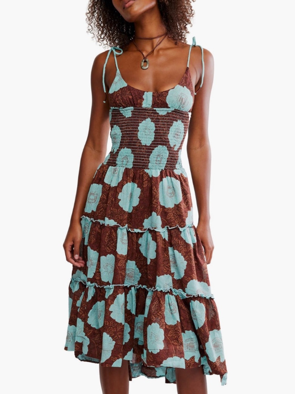 Free People Adriel Floral Midi Dress, NEW